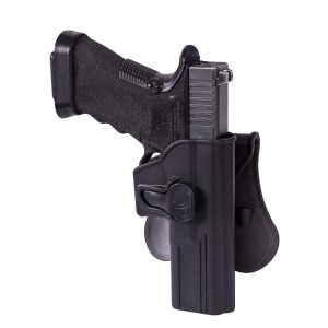 Puzdro RELEASE BUTTON HOLSTER FOR GLOCK 17 WITH PADDLE Helikon